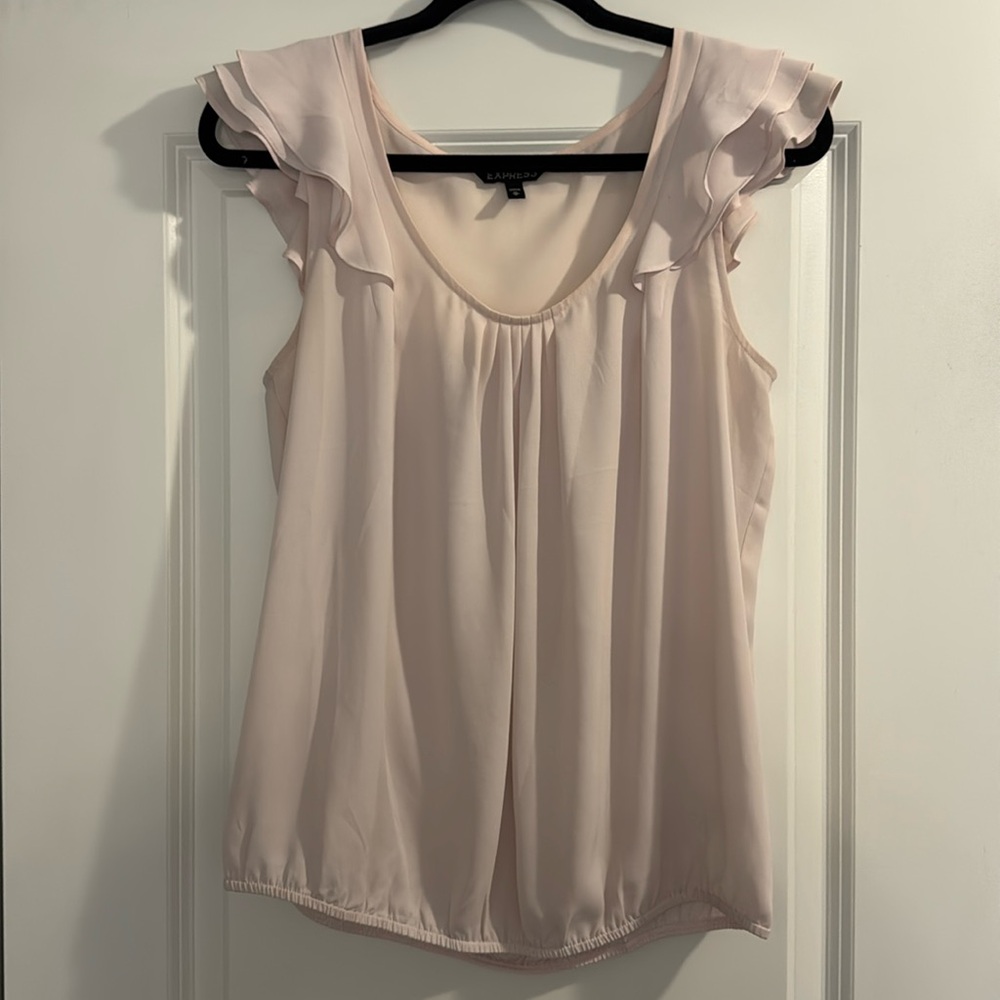 Express blouse top; good condition; M; elastic bottom; pale pink